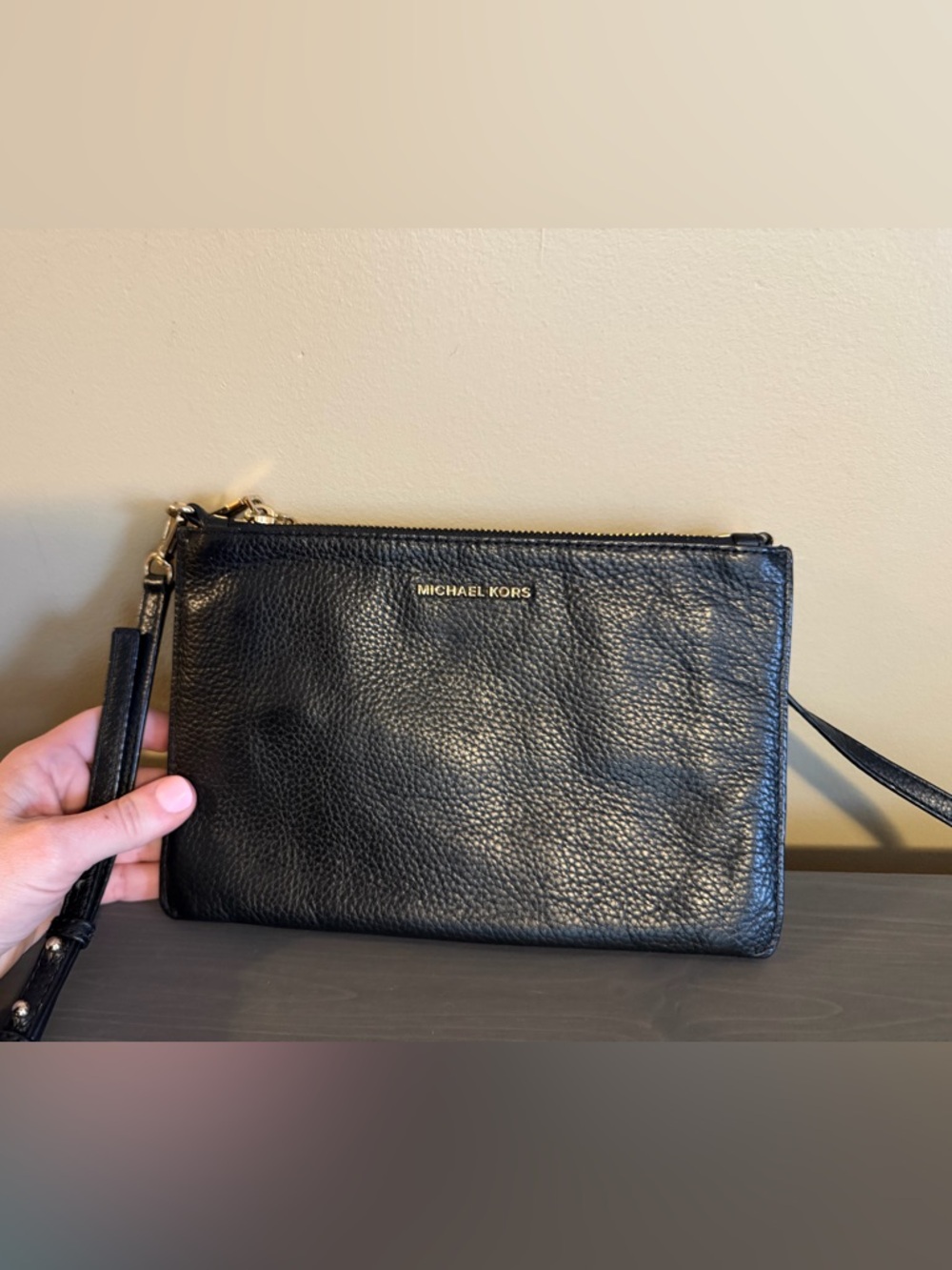 Michael Kors Black Adele Pebbled Leather Crossbody Purse - Picture 3 of 10
